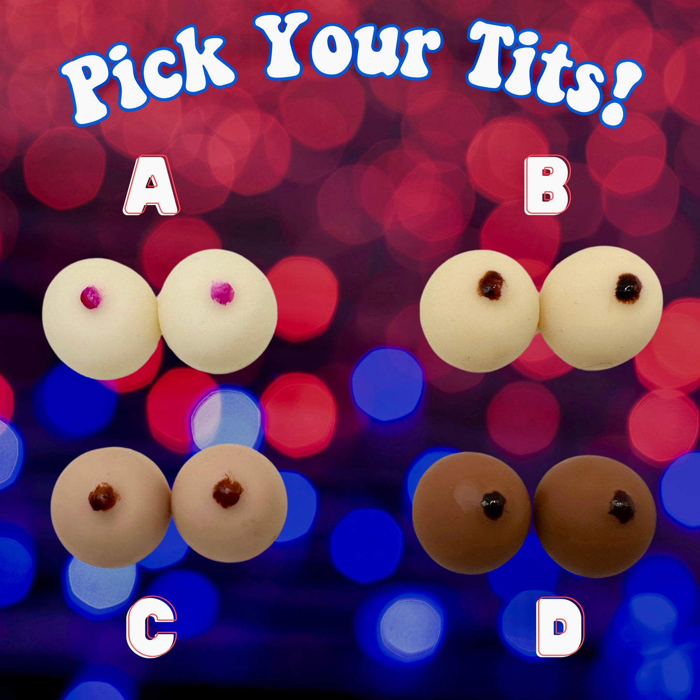 Lit Tits Adult Candle (Red White & Blue Bomb Pop Scented)