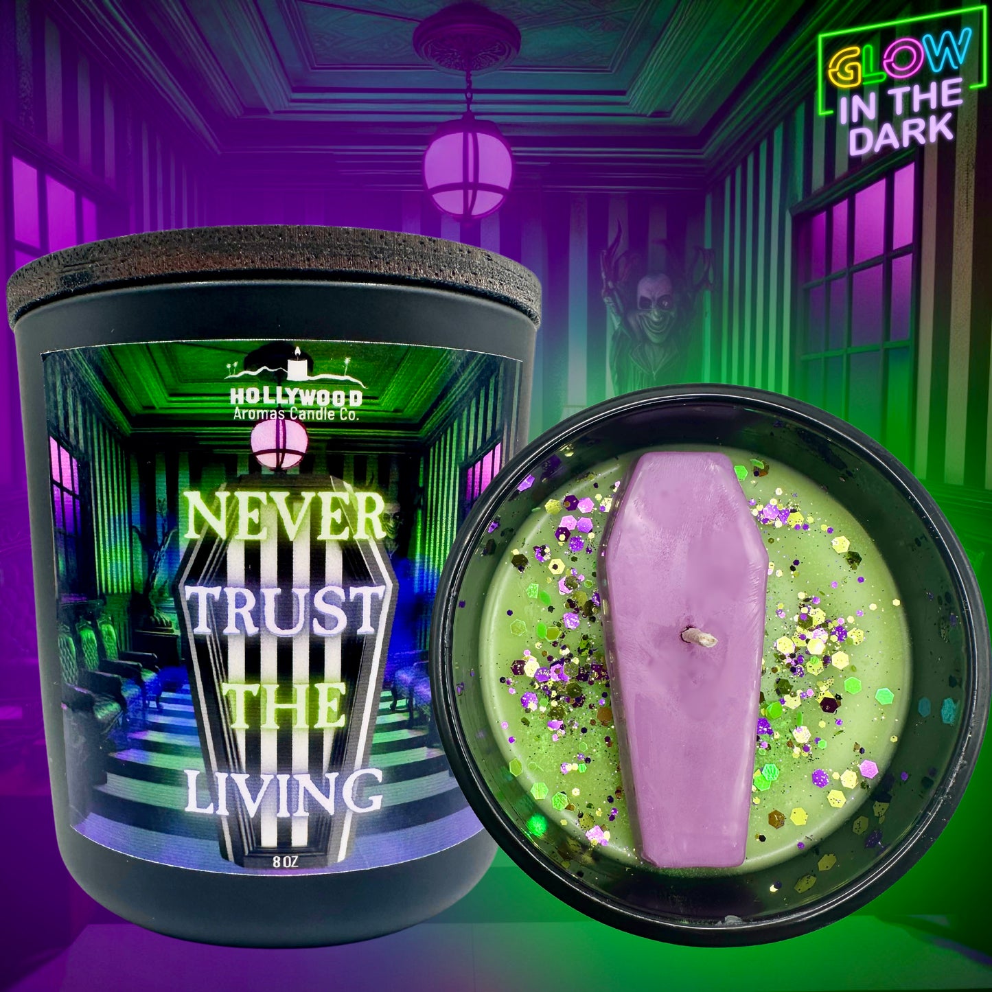 Never Trust The Living Candle (Beetlejuice-Inspired Glow in the Dark)