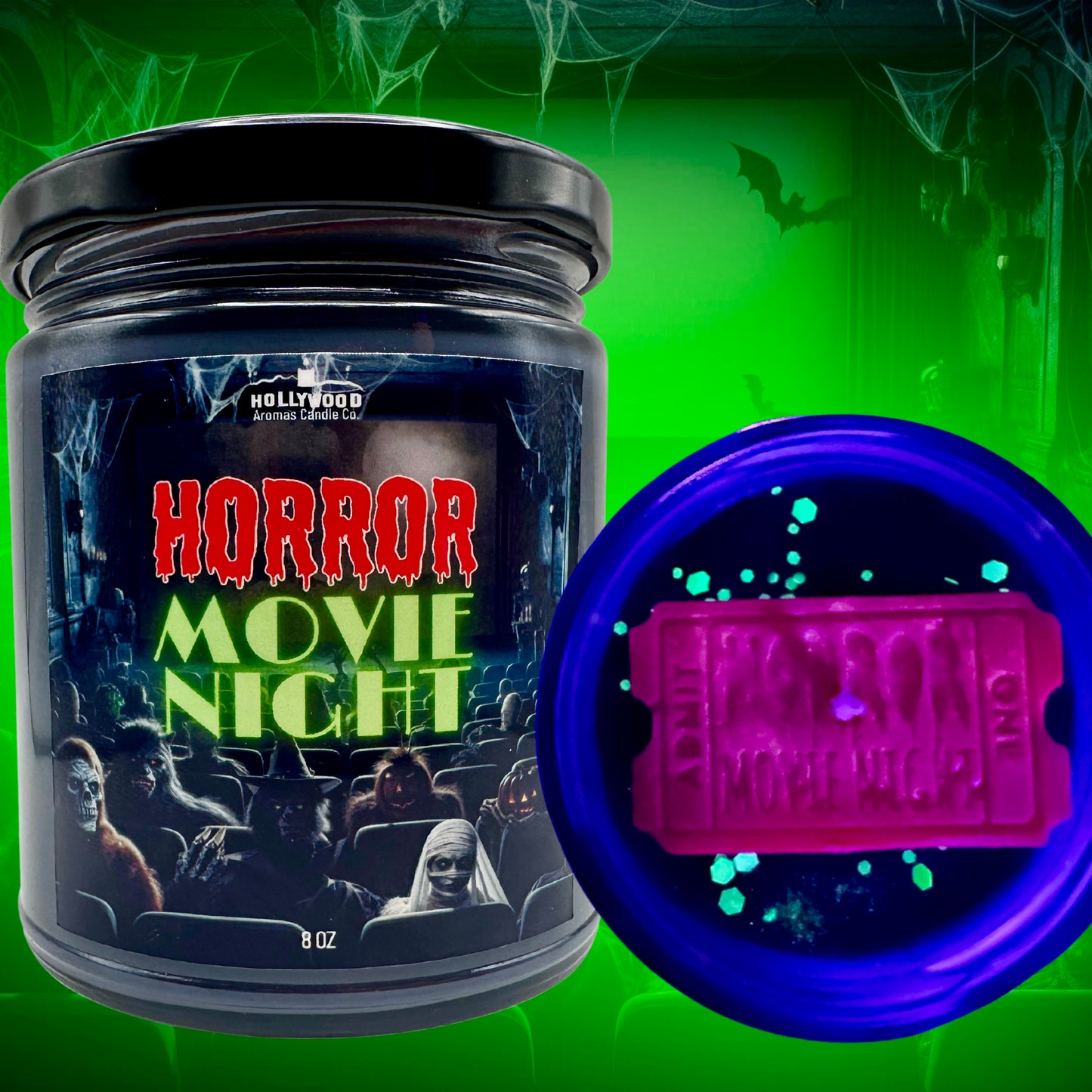 Horror Movie Night Candle (Glow in the Dark)