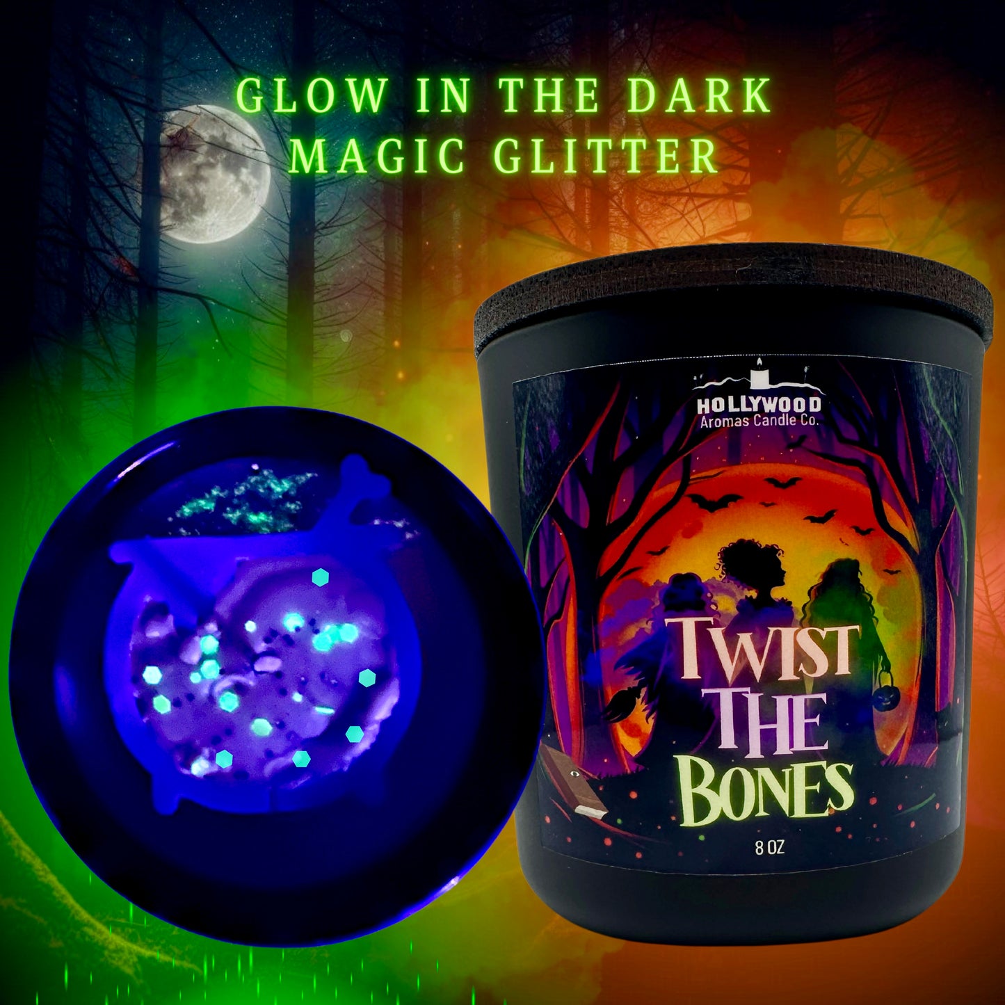 Twist The Bones Candle (Hocus Pocus Glow in the Dark)