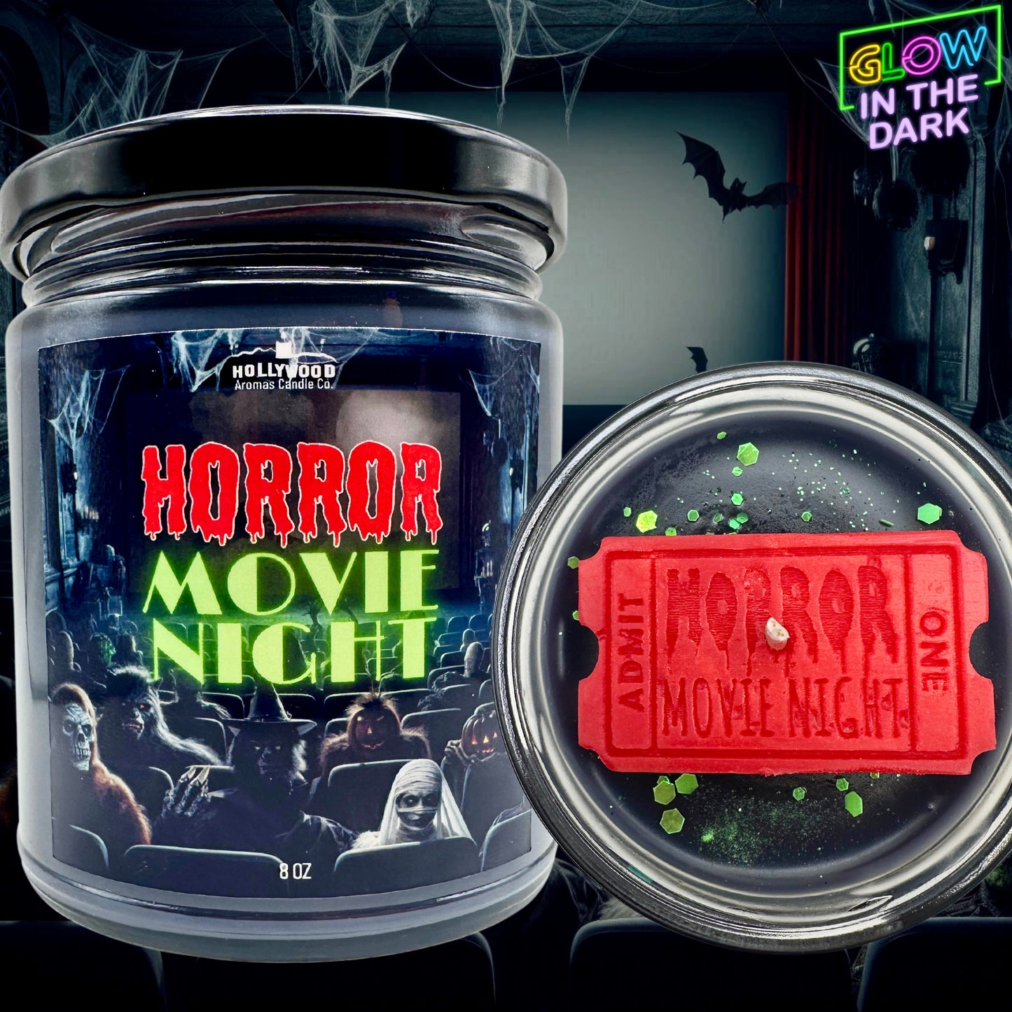 Horror Movie Night Candle (Glow in the Dark)