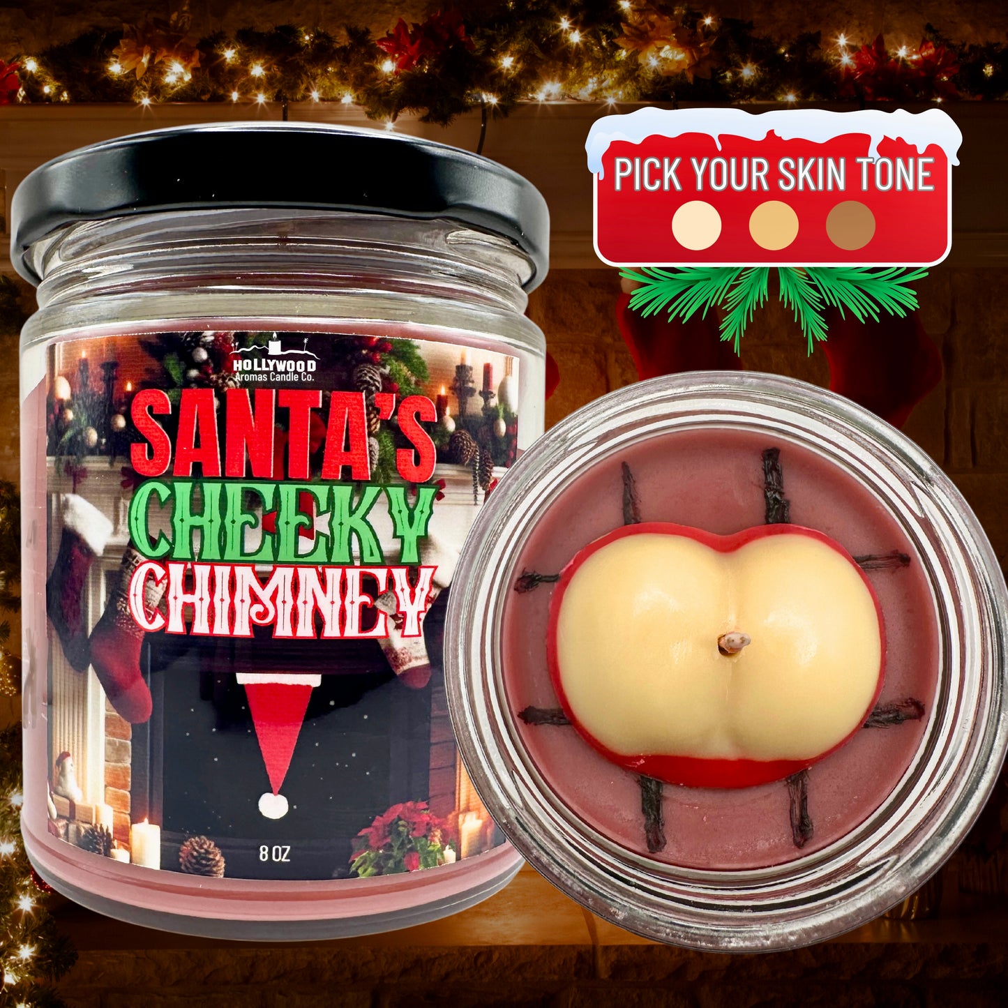 ButtCrack Santa Candle