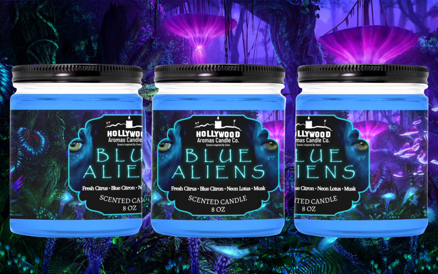 Blue Aliens Avatar Candle